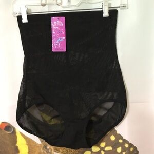 NWT Black High Waist Sheer Panty Shaper Shapewear - Size 3X (Small for Size)